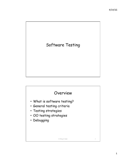 Software Testing Overview