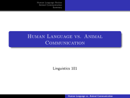 Human Language vs. Animal Communication