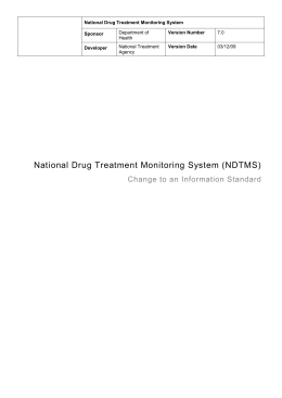 National Drug Treatment Monitoring System (NDTMS)