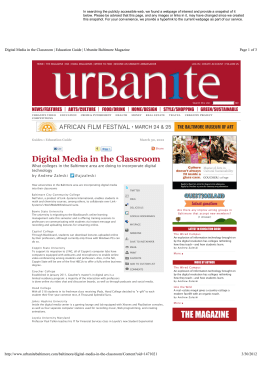 Digital Media in the Classroom - Baltimore City Community College