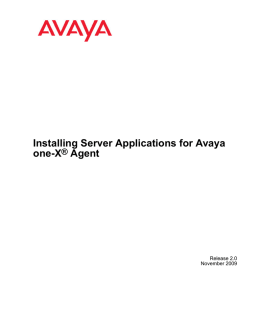 Installing Server Applications for Avaya one-X® Agent