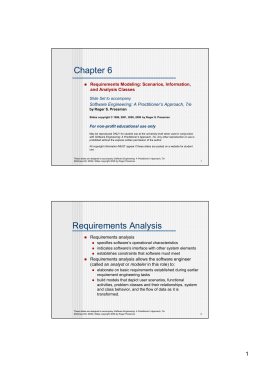 Chapter 6 Requirements Analysis
