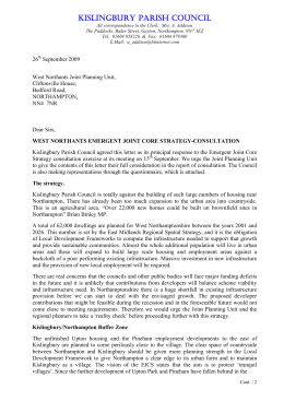 Letter from Kislingbury Parish Council to West Northants Joint