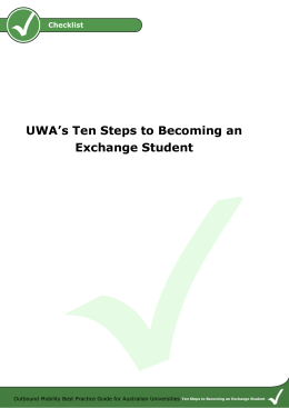 UWA`s Ten Steps to Becoming an Exchange Student