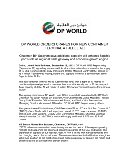 dp world orders cranes for new container terminal at jebel ali
