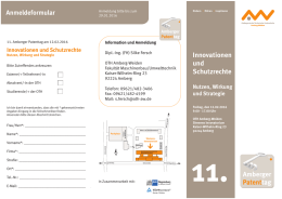 Patenttag 2016 - Ostbayerische Technische Hochschule Amberg