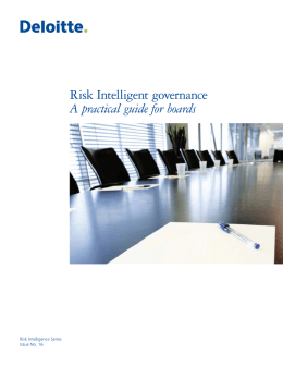 Risk Intelligent governance A practical guide for boards