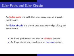 Euler Paths and Euler Circuits
