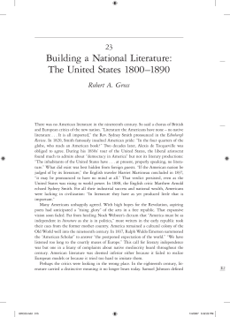 Building a National Literature: The United States, 1800