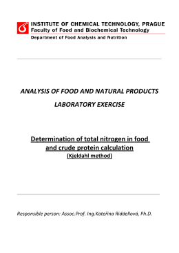 analysis of food and natural products laboratory exercise
