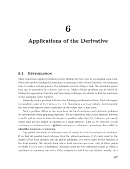 Chapter 6: Applications of the Derivative