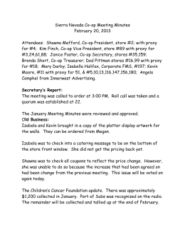 Sierra Nevada Co-op Meeting Minutes February 20
