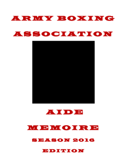 army boxing association aide memoire