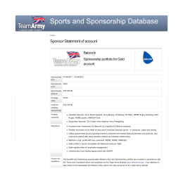 Sponsor Statement of account | Sports and Sponsorship Database