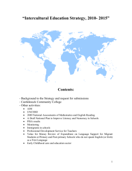 Intercultural Education Strategy, 2010- 2015