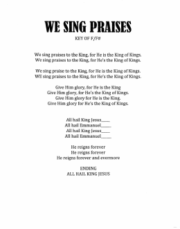 WE SING PRAISES
