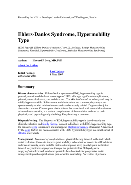 Ehlers-Danlos Syndrome, Hypermobility Type - newtons
