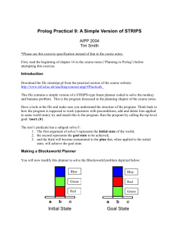 Prolog Practical 9: A Simple Version of STRIPS