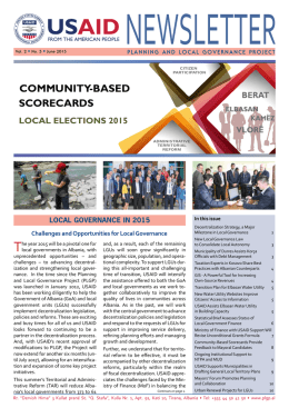 USAID Newsletter: Planning and local governance