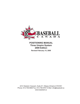 POSITIONING MANUAL Three Umpire System 2009 Edition