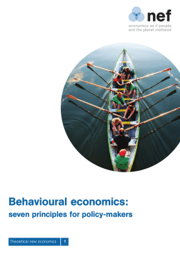 Behavioural economics: seven principles for policy
