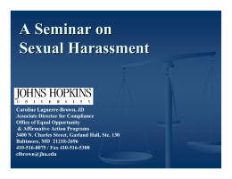 A Seminar on Sexual Harassment