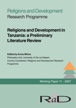 Religions and Development in Tanzania