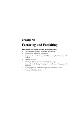 Factoring and Forfaiting