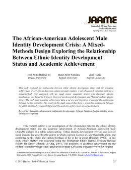 The African-American Adolescent Male Identity Development Crisis