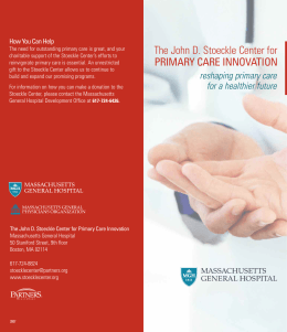 The John D. Stoeckle Center for PRIMARY CARE INNOVATION