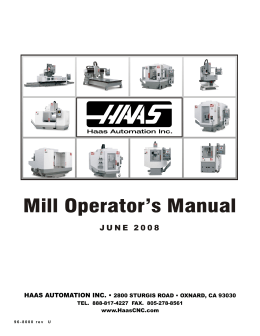 Haas Operator`s manual