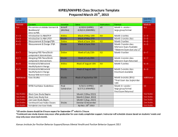 KIPBS/KMHPBS Class Structure Template Prepared March 25 , 2013