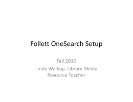 Follett OneSearch Setup