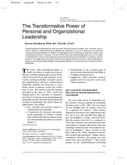 The Transformative Power of Personal and Organizational Leadership