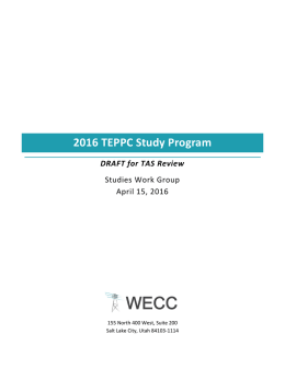 2016 TEPPC Study Program - Western Electricity Coordinating