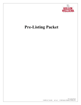 Pre-Listing Packet - Keller Williams Realty
