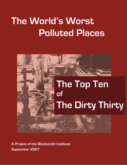 The World`s Worst Polluted Places The Top Ten The Dirty Thirty