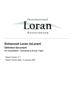 Enhanced Loran (eLoran) Definition Document