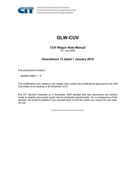 CUV Wagon Note Manual (GLW-CUV)