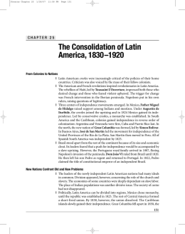 The Consolidation Of Latin America, 1830–1920