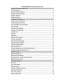 Table of Contents - Buckeye Health Plan