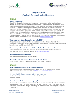 Cenpatico Ohio Medicaid Frequently Asked Questions