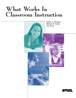 What Works in Classroom Instruction