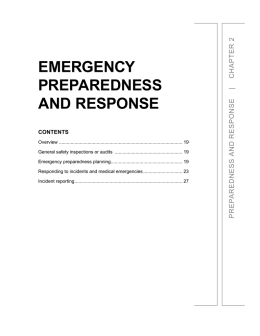 Chapter 2: Emergency preparedness and response
