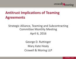 Antitrust Implications of Teaming Agreements