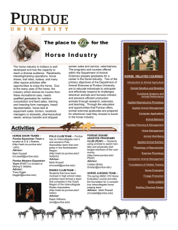 Horse Industry - Animal Sciences