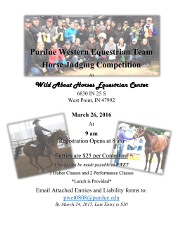 Purdue Western Equestrian Team Horse Judging Competition