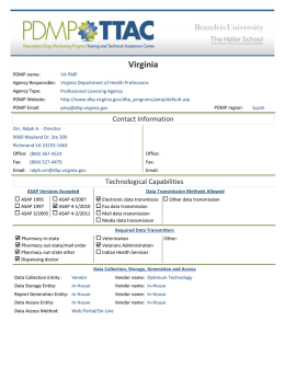 Virginia - The PDMP Training and Technical Assistance Center