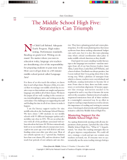 The Middle School High Five: Strategies Can Triumph