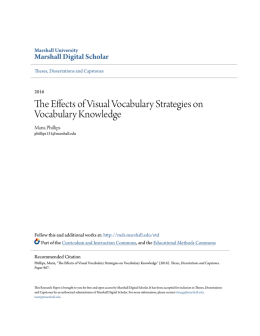 The Effects of Visual Vocabulary Strategies on Vocabulary Knowledge